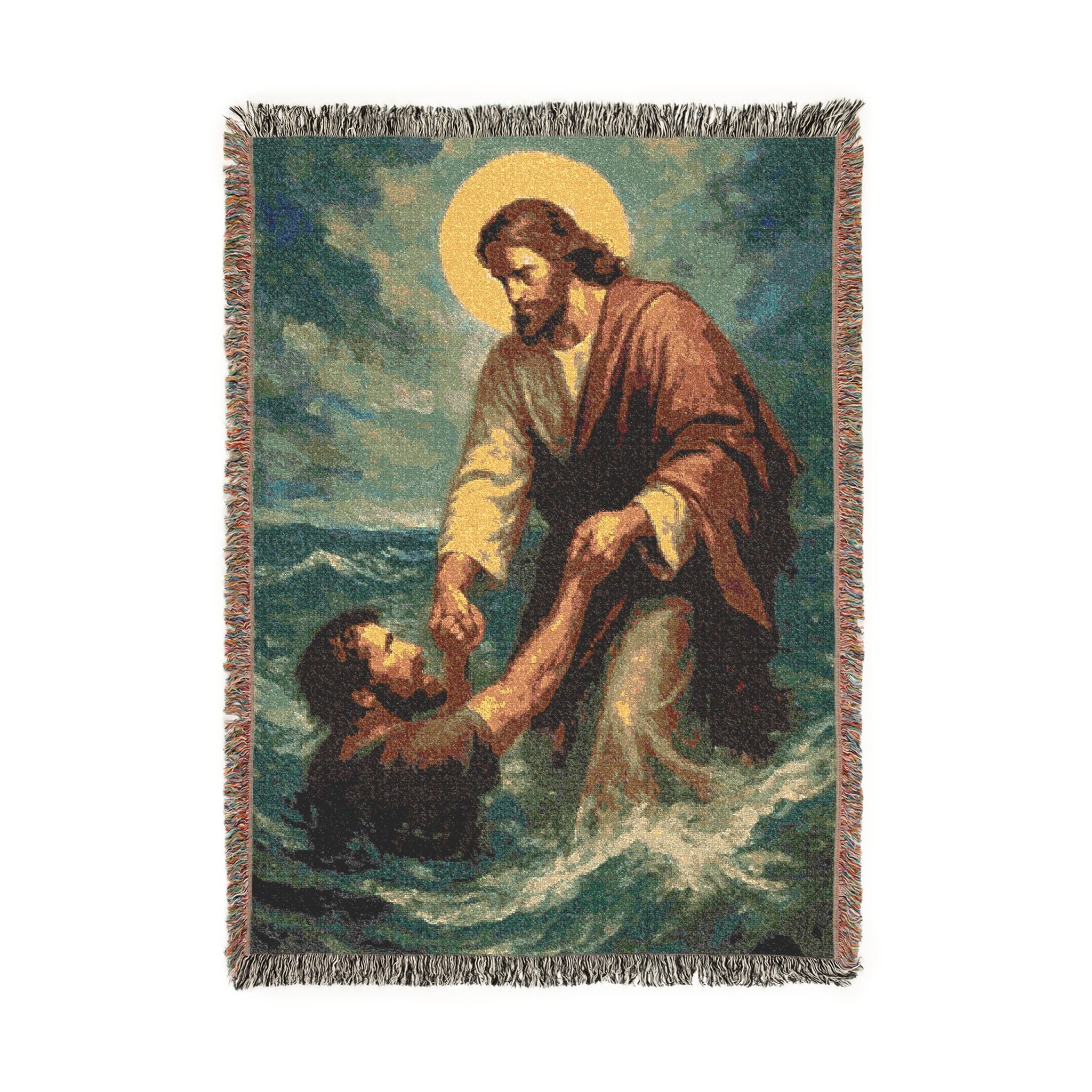 Christian Blanket Matthew 14:31 - 100% Cotton Woven Blanket