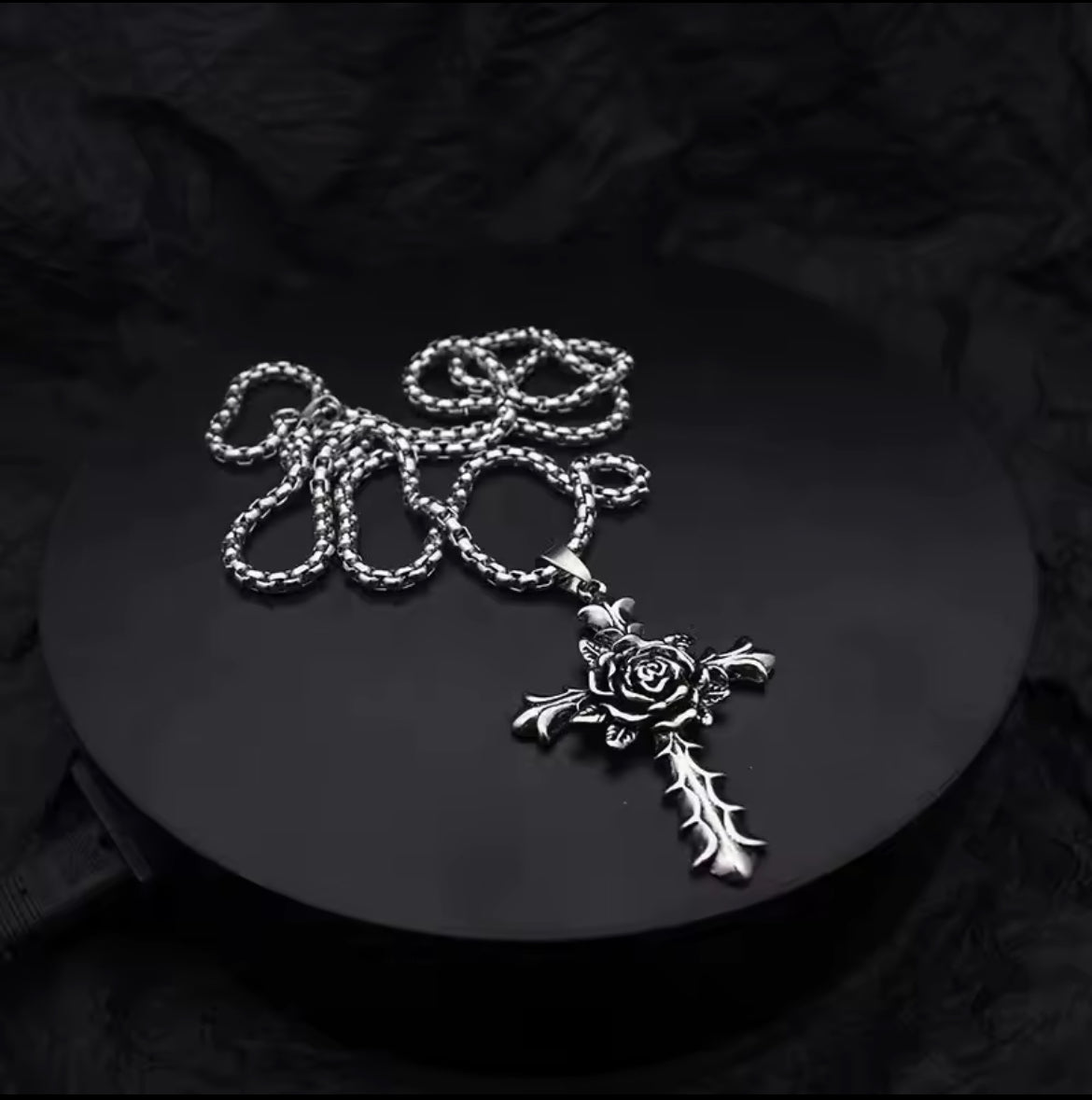 Vintage Rose Cross NECKLACE